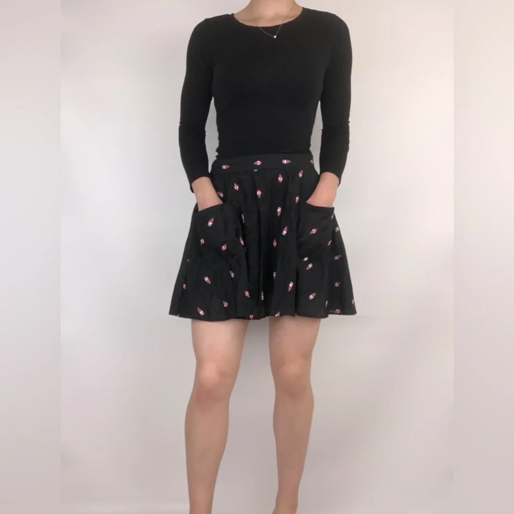 SOLD Fleur du Mal Cotton Silk Ice Cream Embroidered Mini Skirt Croquette - Picture 2 of 10